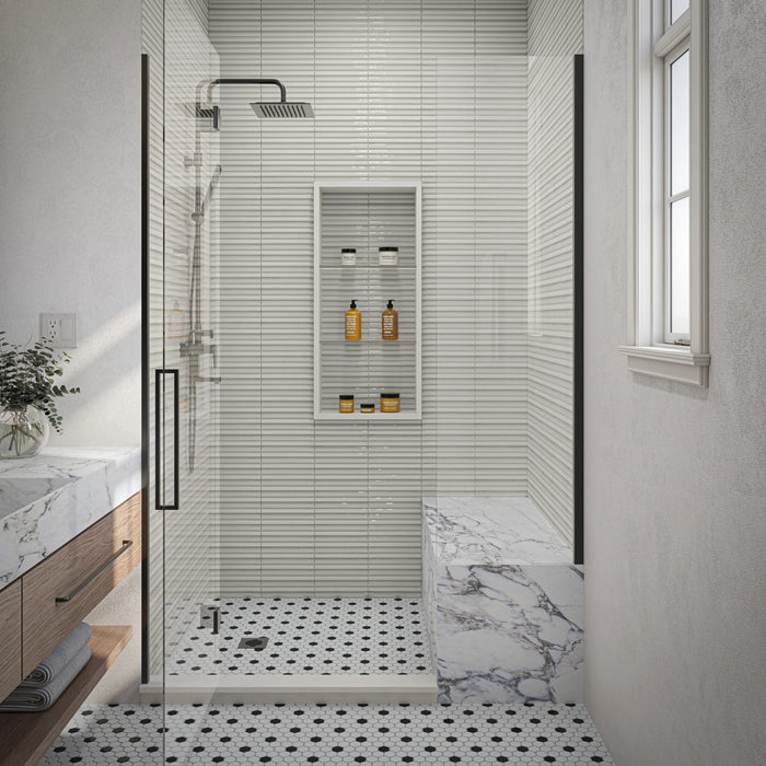 Daltile - Remedy - 2 in. x 10 in. Fluted Glazed Porcelain Tile - Elixir RD20 Shower Install