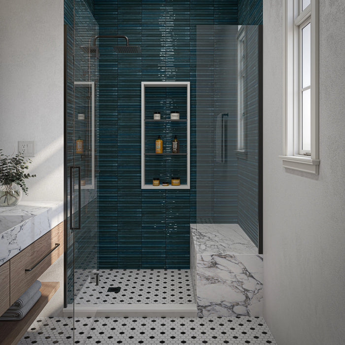 Daltile - Remedy - 2 in. x 10 in. Fluted Glazed Porcelain Tile - Hydro RD22 Room Scene