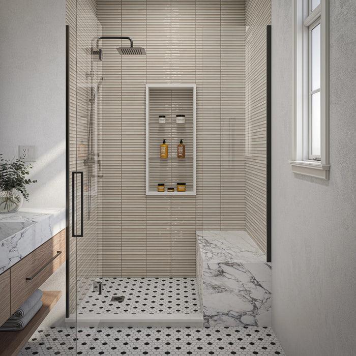 Daltile - Remedy - 2 in. x 10 in. Fluted Glazed Porcelain Tile - Tonic RD26 Shower Install