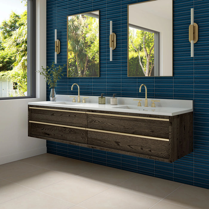 Daltile - Remedy - 2 in. x 10 in. Glazed Porcelain Tile - Oasis RD28 Bathroom Install