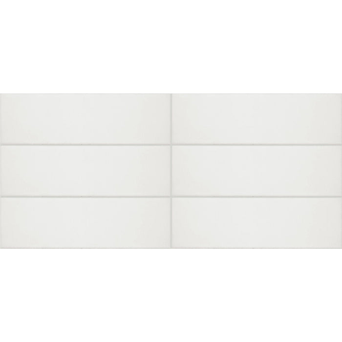 Daltile - Stencil 4 in. x 12 in. Porcelain Floor Tile - White Grid View
