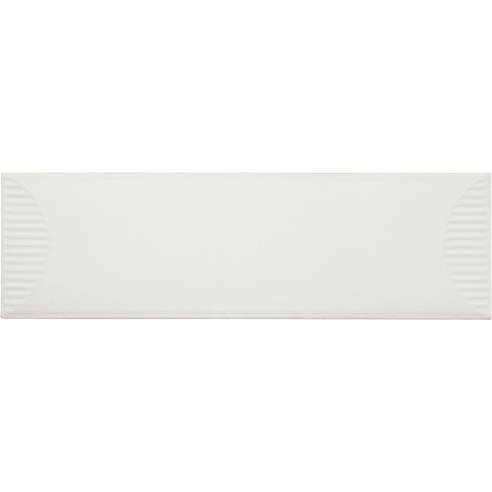 Daltile - Stencil 4 in. x 12 in. Ceramic Wall Tile - Half Moon Matte - White