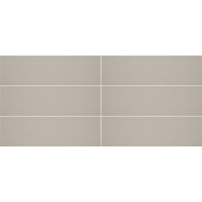 Daltile - Stencil 4 in. x 12 in. Ceramic Linear Wall Tile - Beige Grid Layout