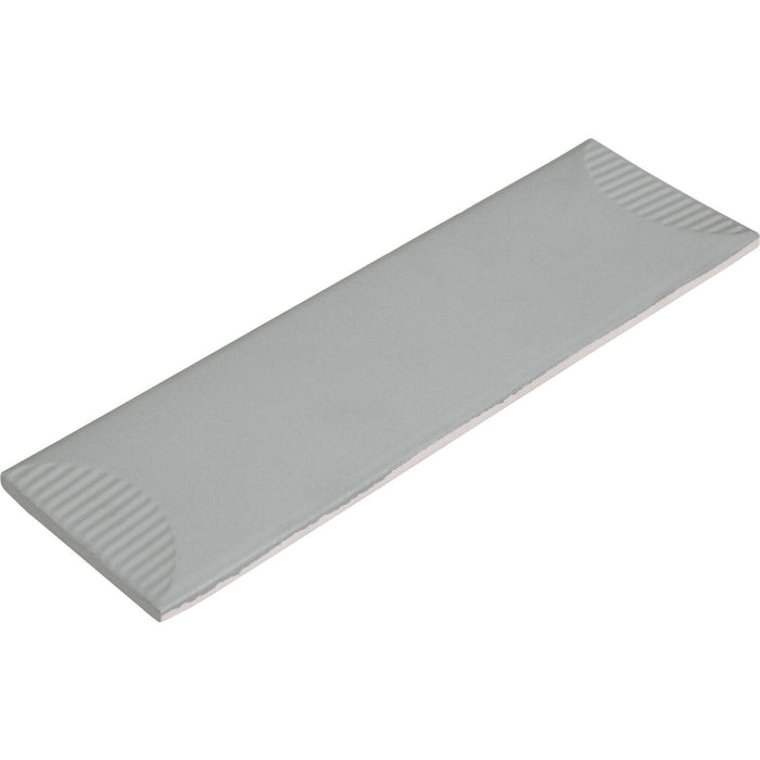 Daltile - Stencil 4 in. x 12 in. Ceramic Wall Tile - Half Moon Matte - Grey