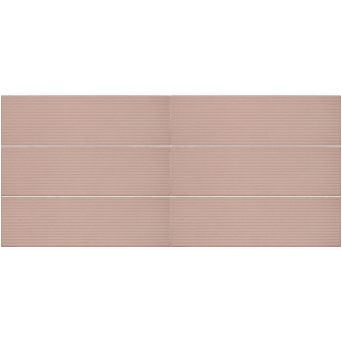 Daltile - Stencil 4 in. x 12 in. Ceramic Linear Wall Tile - Blush Grid Layout