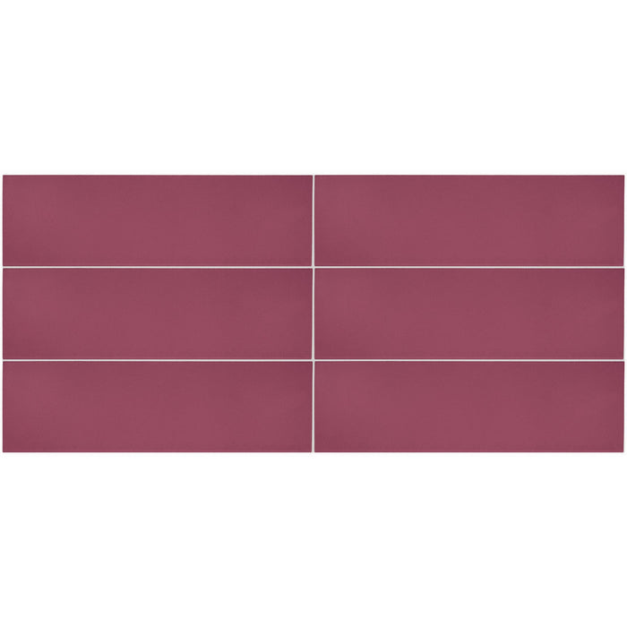 Daltile - Stencil 4 in. x 12 in. Porcelain Floor Tile - Berry Grid Layout