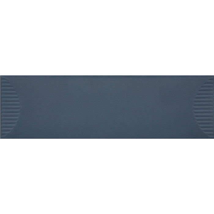 Daltile - Stencil 4 in. x 12 in. Ceramic Wall Tile - Half Moon Matte - Indigo