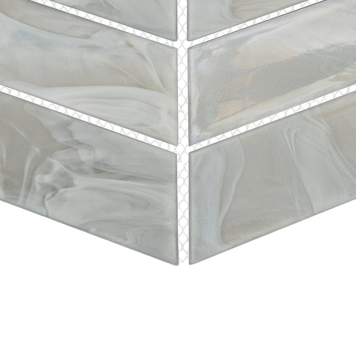 Daltile - Starcastle Glass Chevron Mosaic - Galactic Swirl Close View