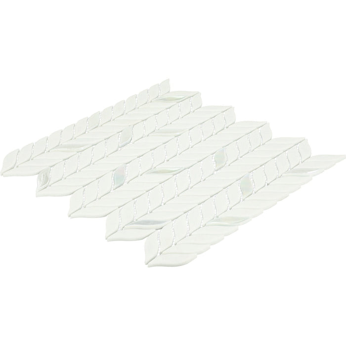 Daltile - Starcastle Glass Leaf Mosaic - Celestial Angled View
