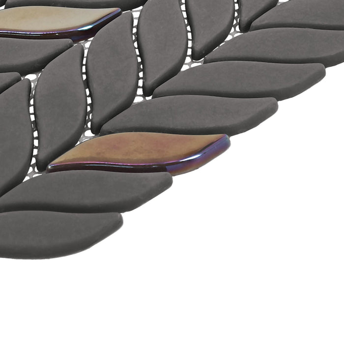 Daltile - Starcastle Glass Leaf Mosaic - Stardust Close View