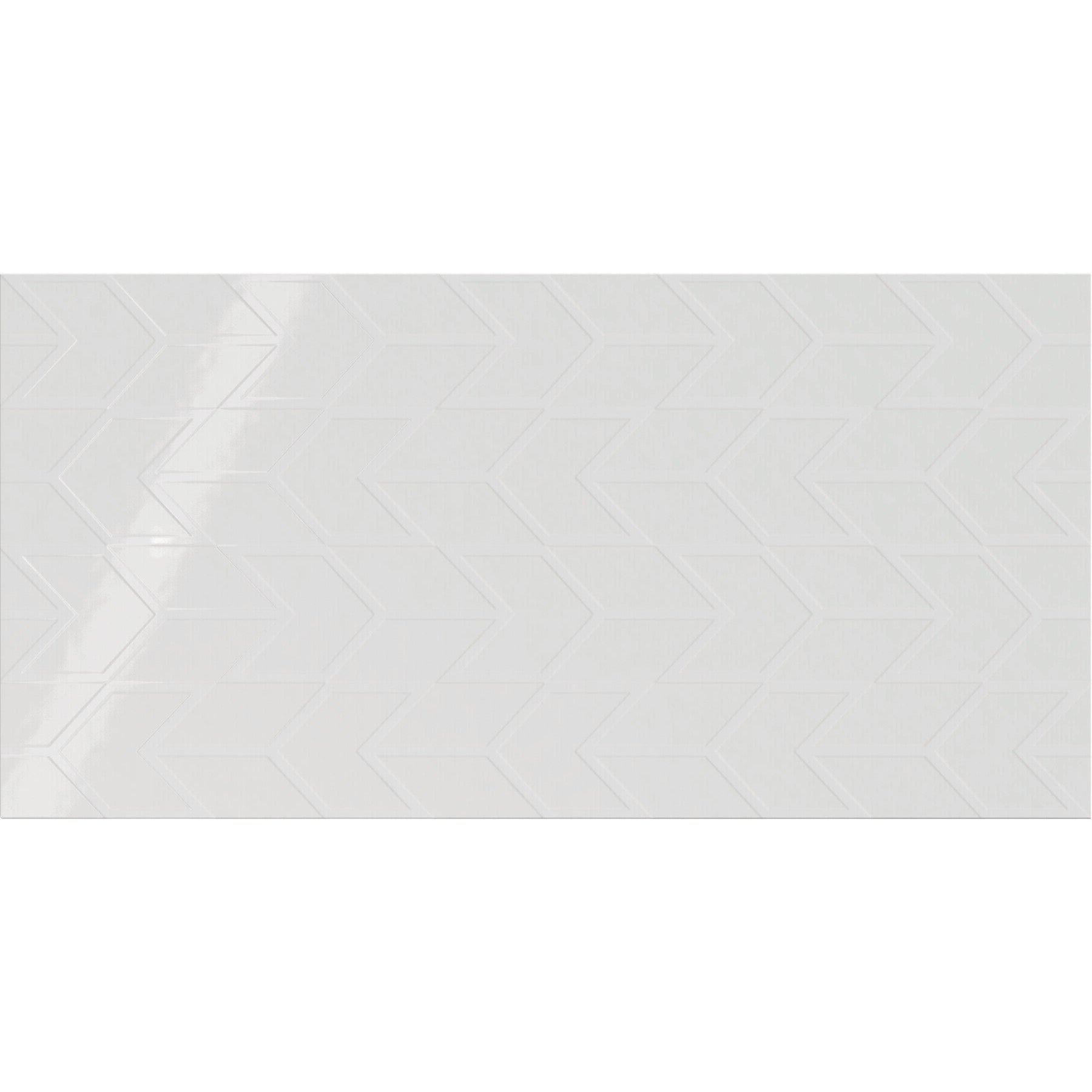 Daltile - Showscape - 12 in. x 24 in. Chevron Glazed Ceramic Wall Tile - Stylish White