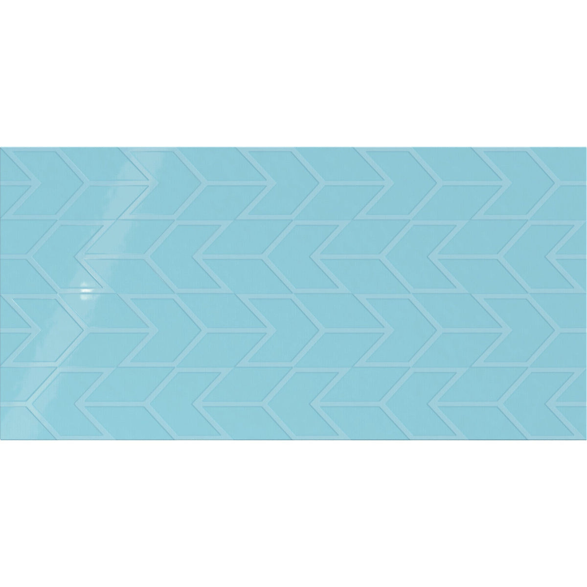 Daltile - Showscape - 12 in. x 24 in. Chevron Glazed Ceramic Wall Tile - Crisp Blue