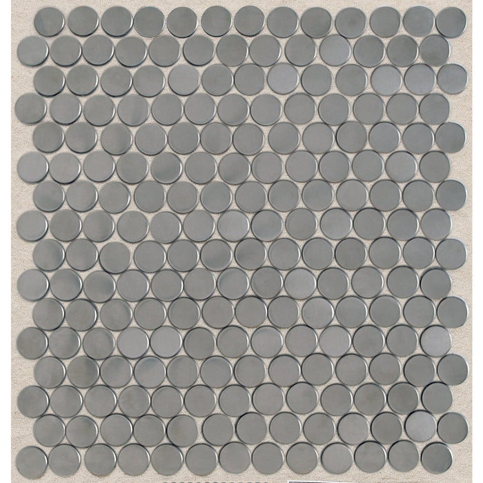 Daltile - Metallica Penny Round Mosaic - Stainless Steel
