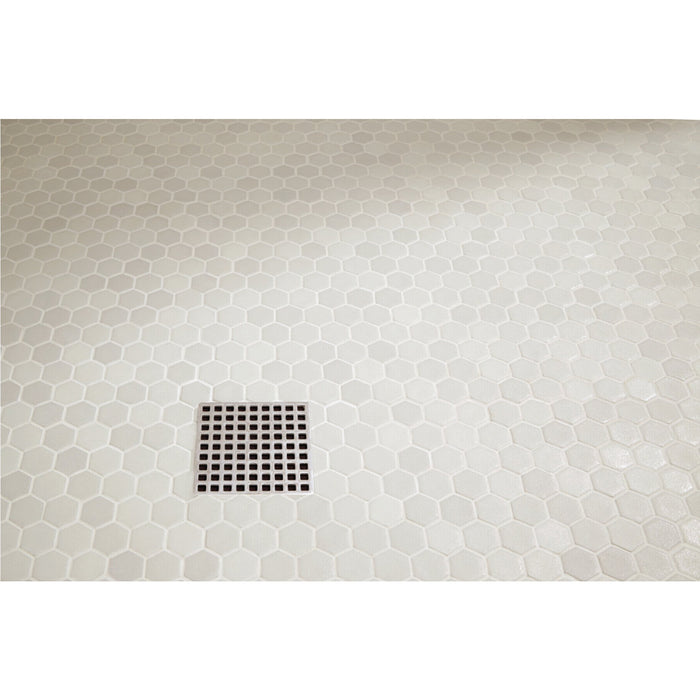 Daltile Uptown Glass 1 in. x 1 in. Hex Glass Mosaic - Matte Alabaster Installed