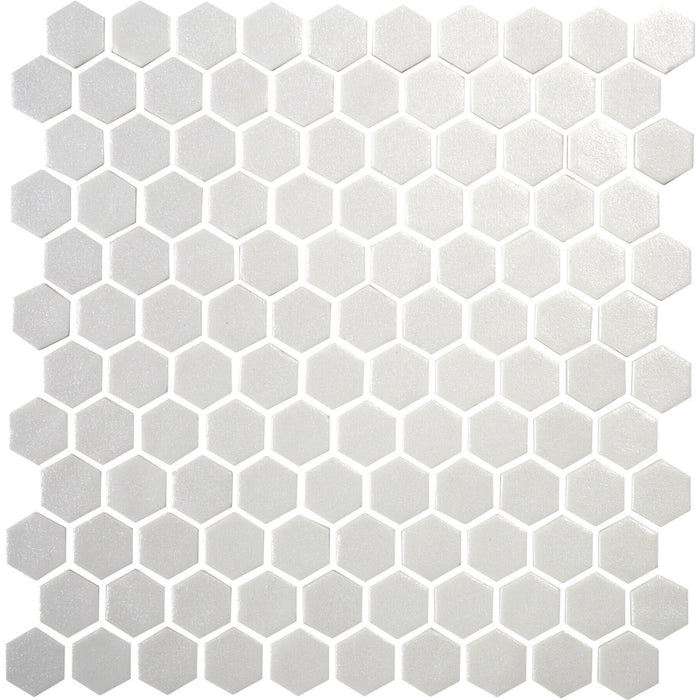Daltile Uptown Glass 1 in. x 1 in. Hex Glass Mosaic - Matte Alabaster
