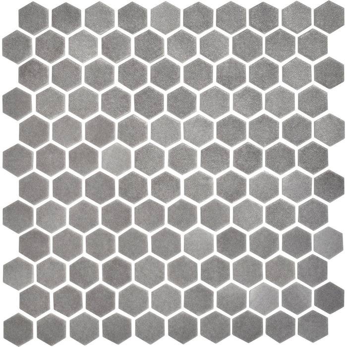 Daltile Uptown Glass 1 in. x 1 in. Hex Glass Mosaic - Matte Frost Moka