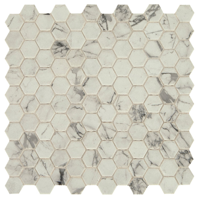 Daltile Uptown Glass 1 in. x 1 in. Hex Glass Mosaic - Posh Resort