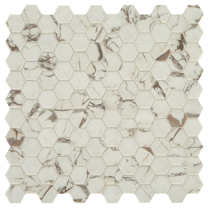 Daltile Uptown Glass 1 in. x 1 in. Hex Glass Mosaic - Posh Sparkler