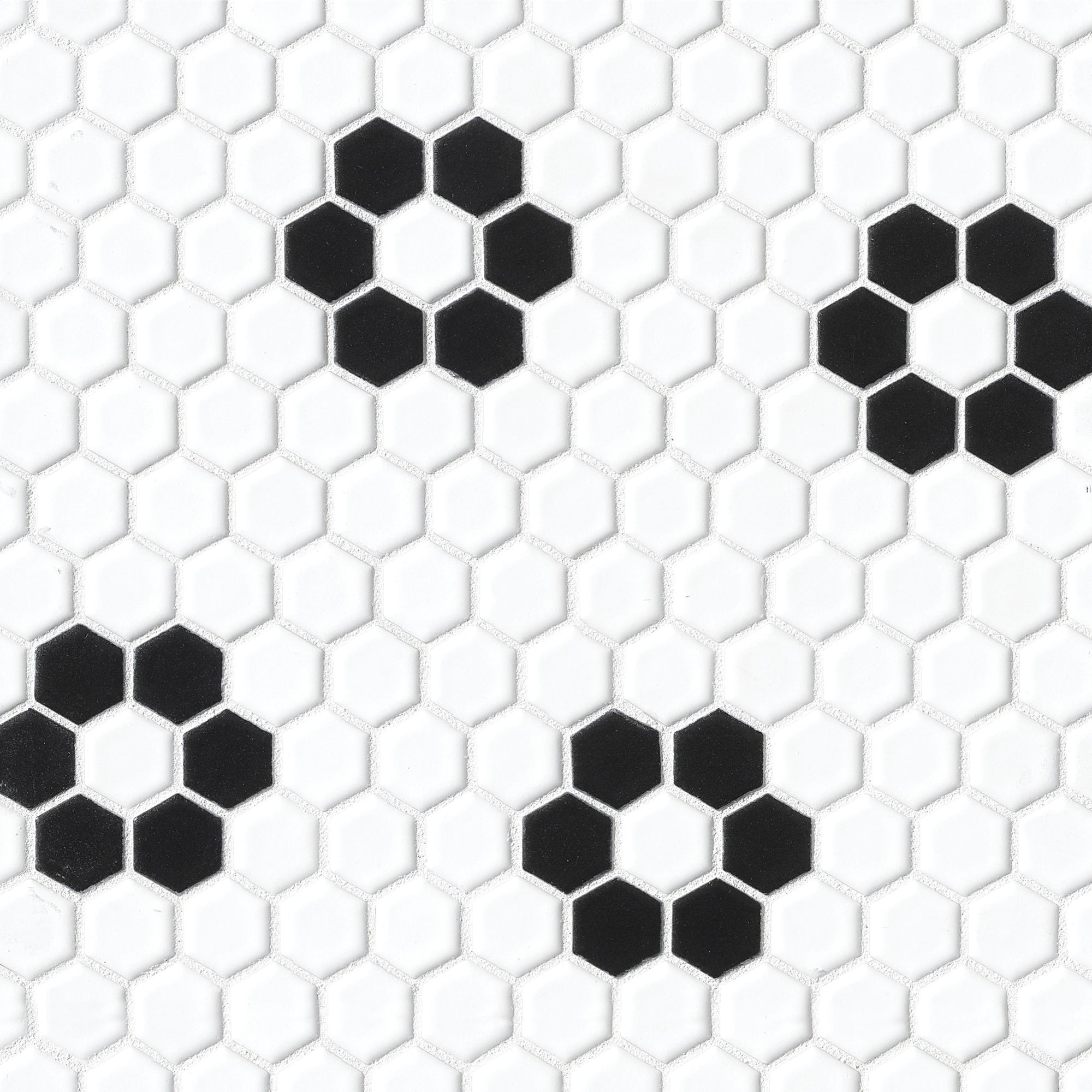 Bedrosians - Le Cafe 1" x 1" Hexagon Porcelain Mosaic - Deco Design 2