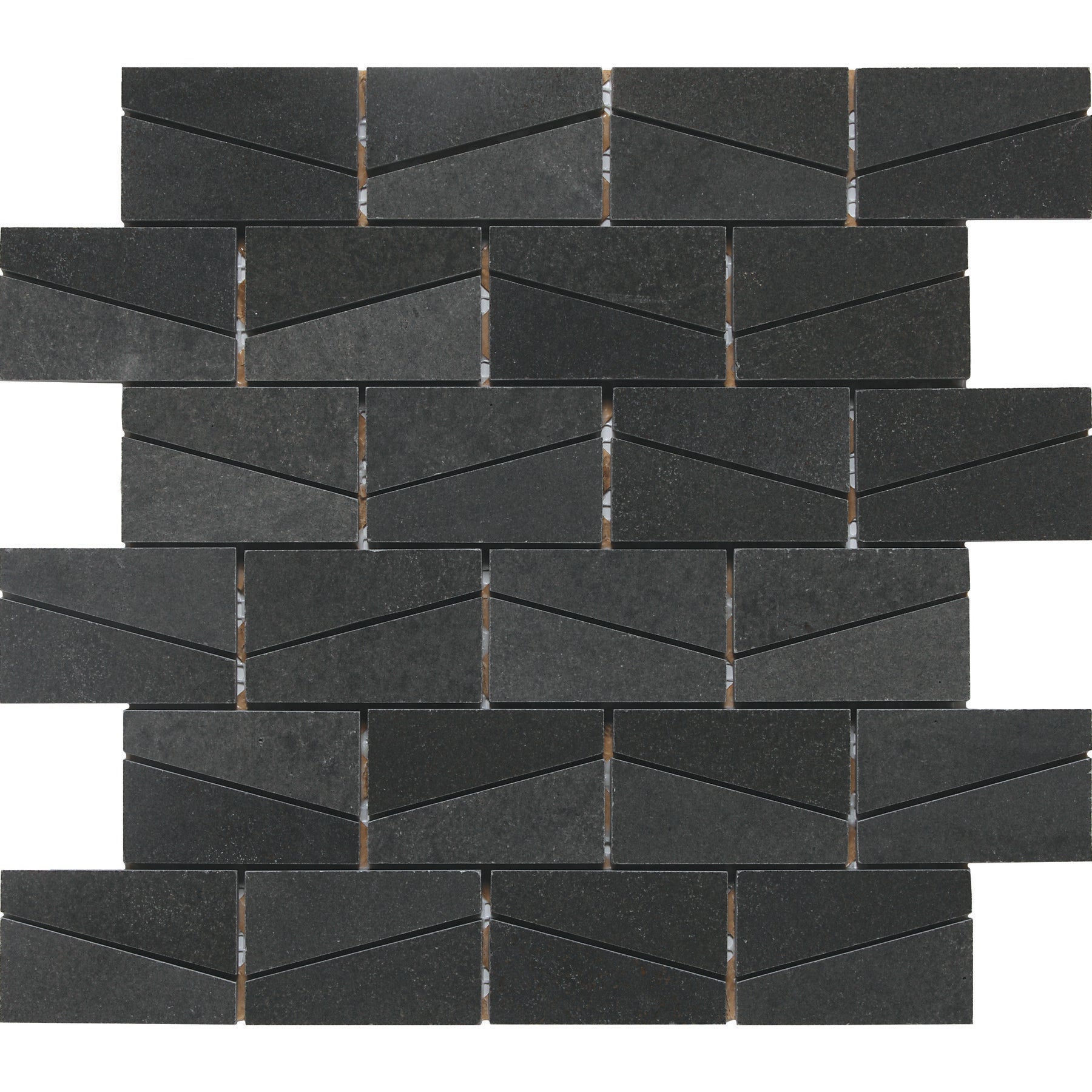 Daltile - Stone A La Mod - Wedge Mosaic - 2" x 3" - Polished - Urban Bluestone