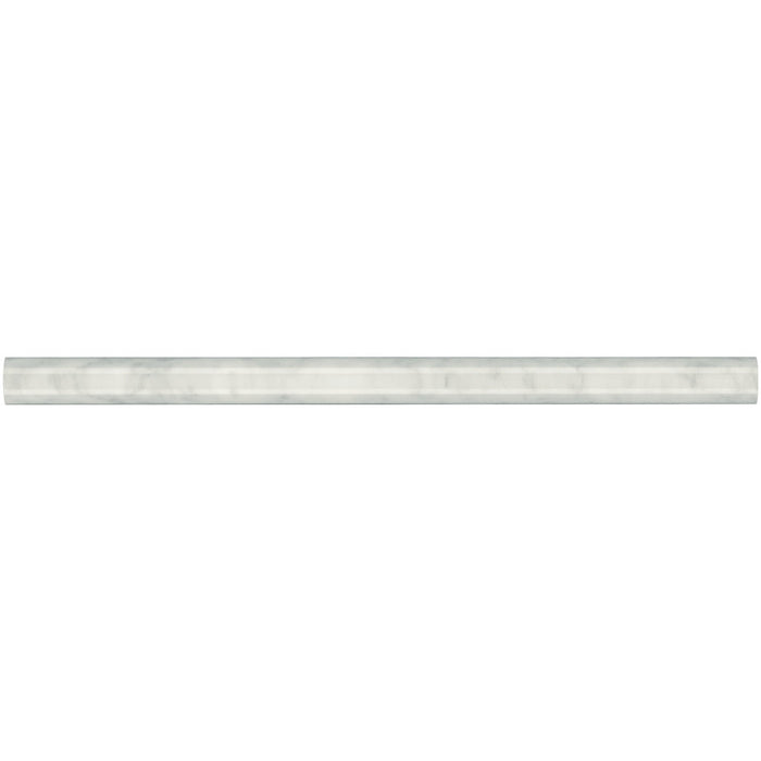 Daltile - First Snow Elegance 1/2 in. x 12 in. Pencil Rail Trim - Honed