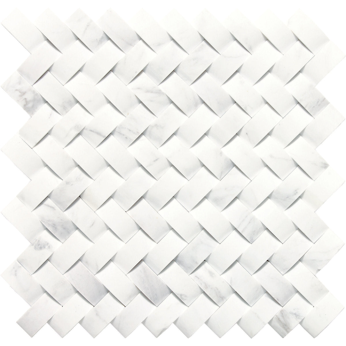 Daltile - Stone A La Mod - Basketweave Mosaic - 1 1/2&quot; x 3/4&quot; - Honed - Contempo White