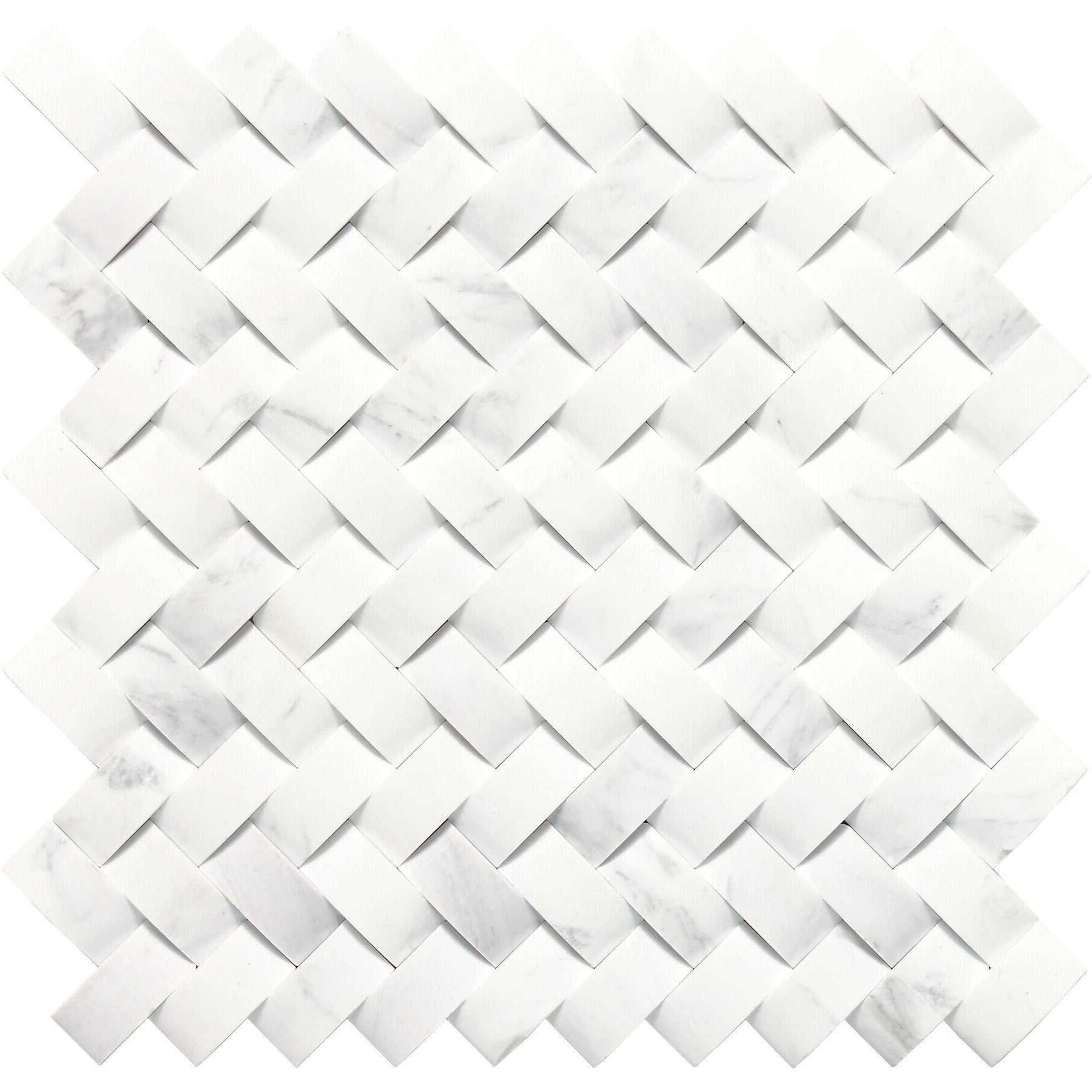 Daltile - Stone A La Mod - Basketweave Mosaic - 1 1/2" x 3/4" - Honed - Contempo White