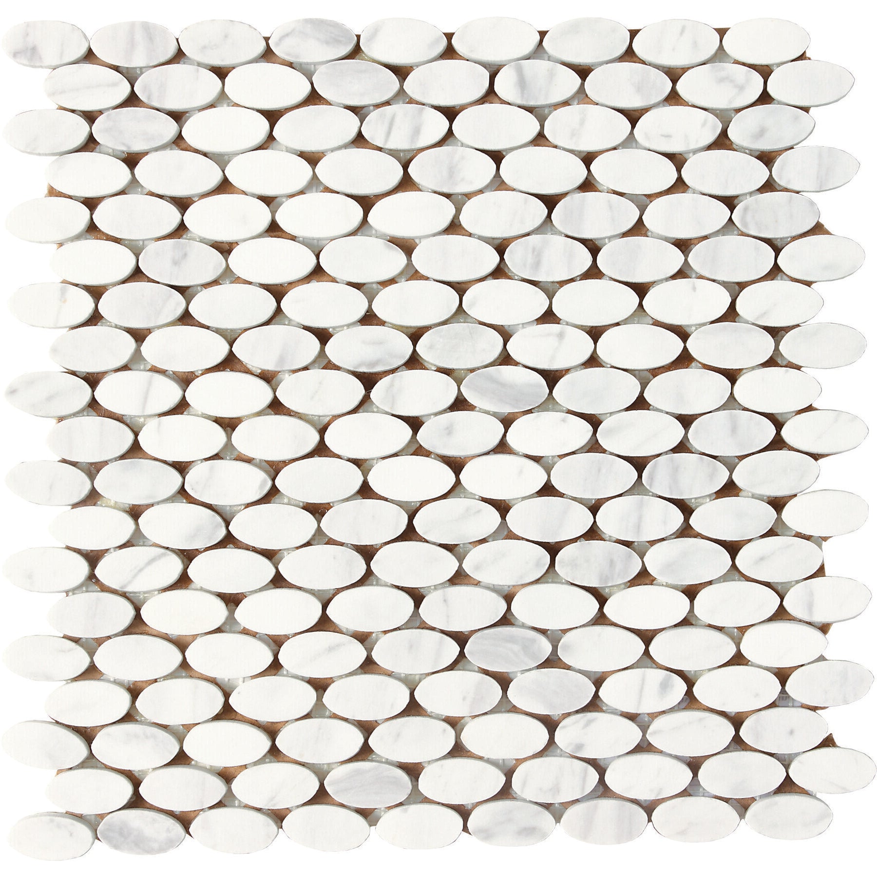 Daltile - Stone A La Mod - Oval Mosaic - 1 1/2" x 3/4" - Polished - Contempo White