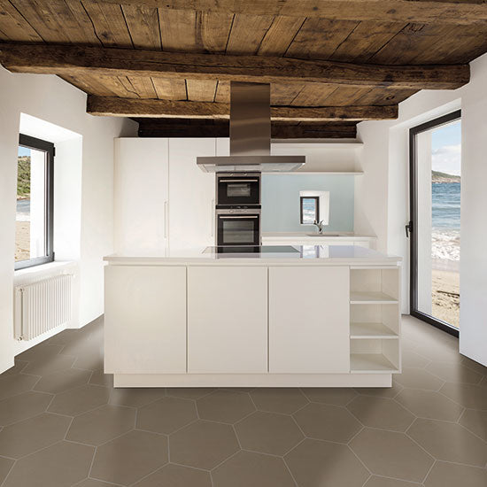 Daltile - Bee Hive 24 in. x 20 in. Porcelain Tile - Taupe Lifestyle