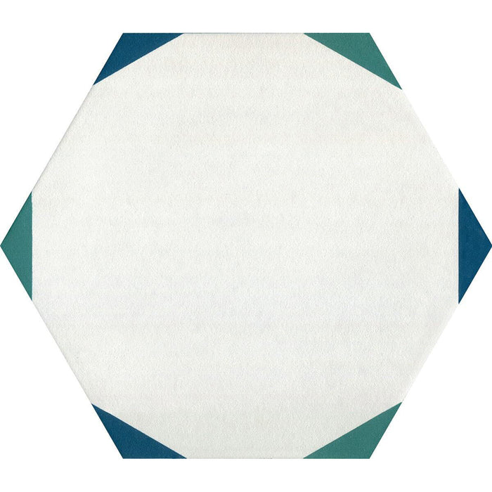 Daltile - Bee Hive Medley 8.5 in. x 10 in. Deco Porcelain Tile - Sun Green Blue