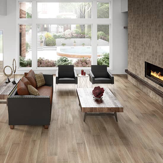 Daltile Emerson 6 in. x 48 in. Porcelain Floor Tile - Butter Pecan