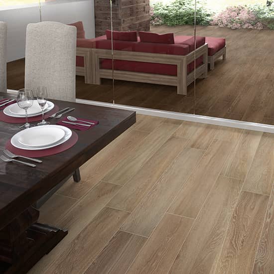 Daltile Emerson 6 in. x 48 in. Porcelain Floor Tile - Butter Pecan