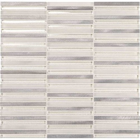 Daltile - Lucent Skies Brushed Geometric Gloss Mosaic - Celestial Winter