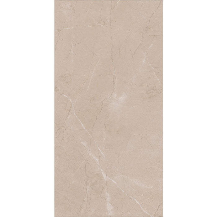 Daltile - Perpetuo - 12 in. x 24 in. Glazed Porcelain Floor Tile - Elegant Beige Polished