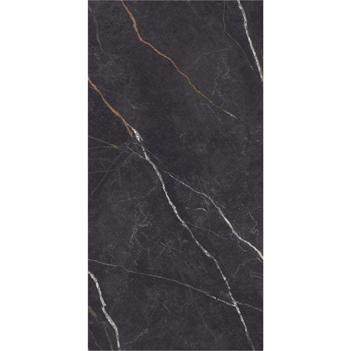Daltile - Perpetuo - 12 in. x 24 in. Glazed Porcelain Floor Tile - Infinite Black Matte 2