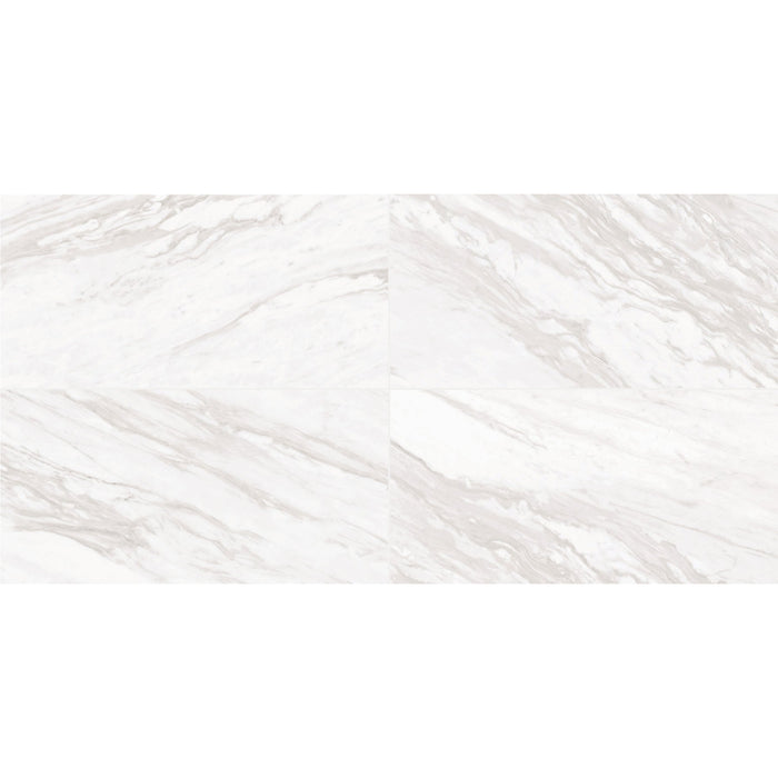 Daltile - Perpetuo - 12 in. x 24 in. Glazed Porcelain Floor Tile - Timeless White Matte Variation