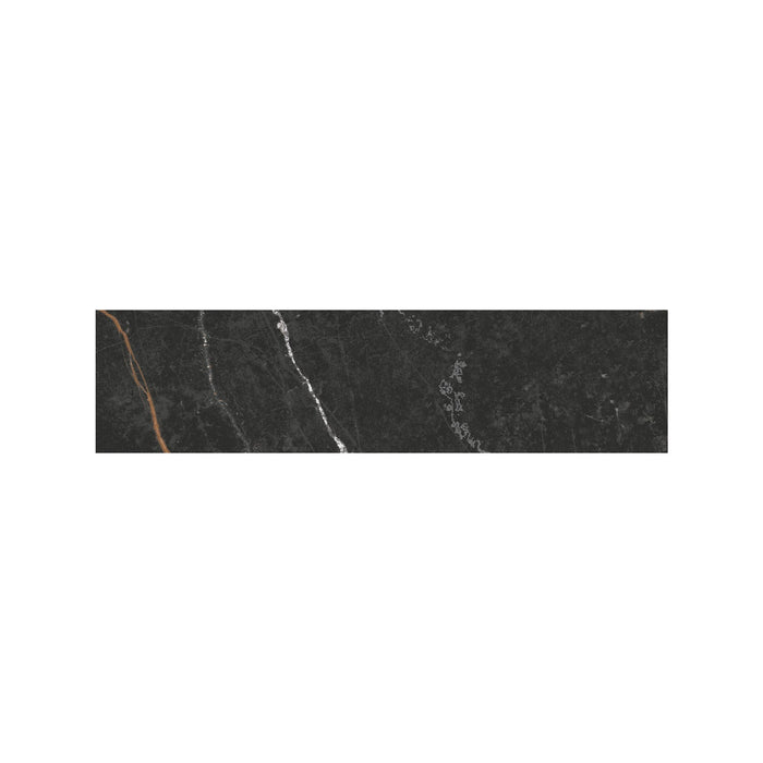 Daltile - Perpetuo - 3 in. x 24 in. Glazed Porcelain Bullnose Floor Tile - Infinite Black