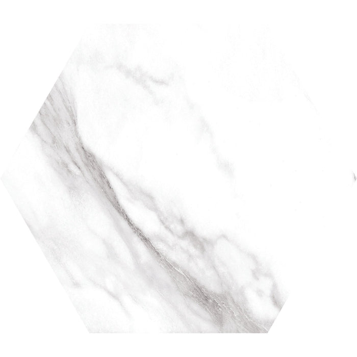 Daltile - Perpetuo - 8 in. Hexagon Glazed Porcelain Floor Tile - Brilliant White Matte 4