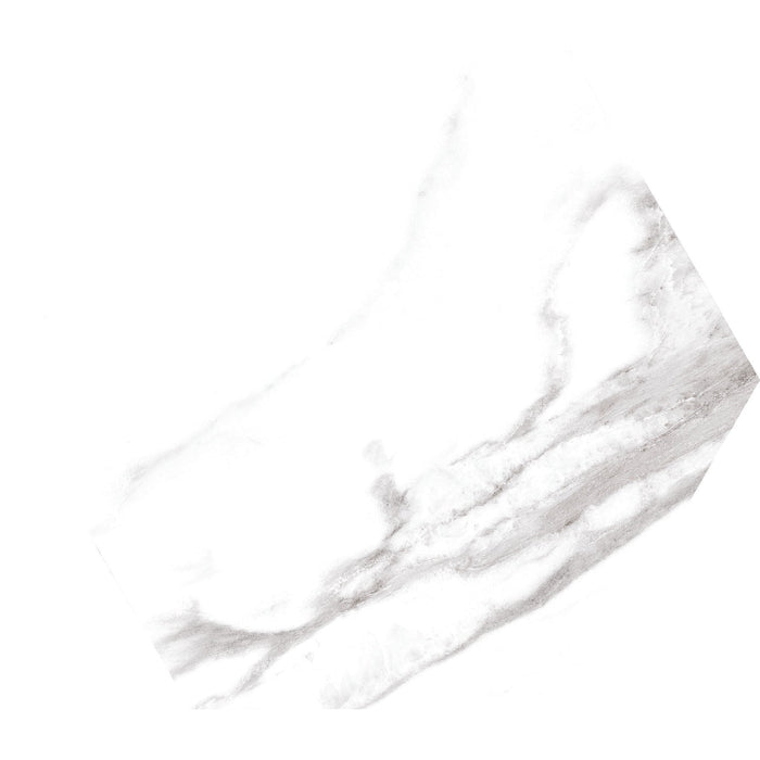 Daltile - Perpetuo - 8 in. Hexagon Glazed Porcelain Floor Tile - Brilliant White Matte