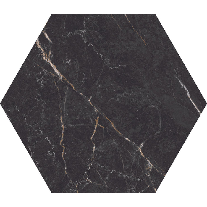 Daltile - Perpetuo - 8 in. Hexagon Glazed Porcelain Floor Tile - Infinite Black Matte 2