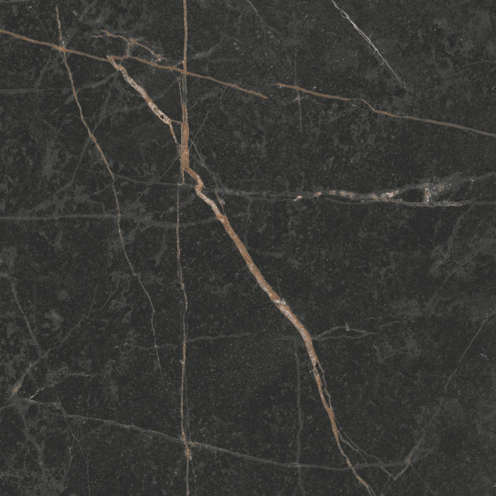 Daltile - Perpetuo - 12 in. x 12 in. Glazed Porcelain Floor Tile - Infinite Black Polished 3