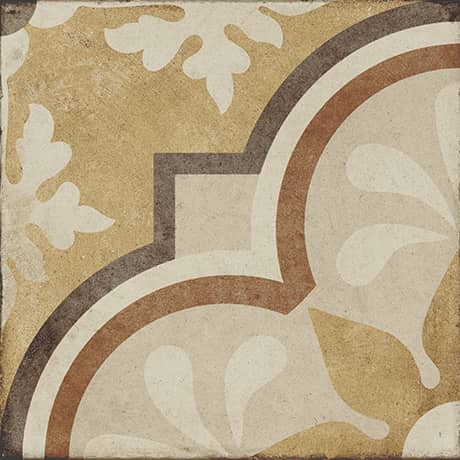 Daltile Quartetto - 8 in. x 8 in. Glazed Porcelain Tile - Warm Grande Fiore