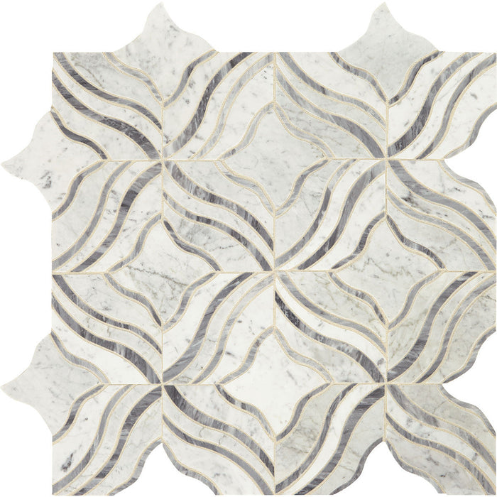Daltile - Lavaliere Melody Mosaic - Carrara White and Bardiglio