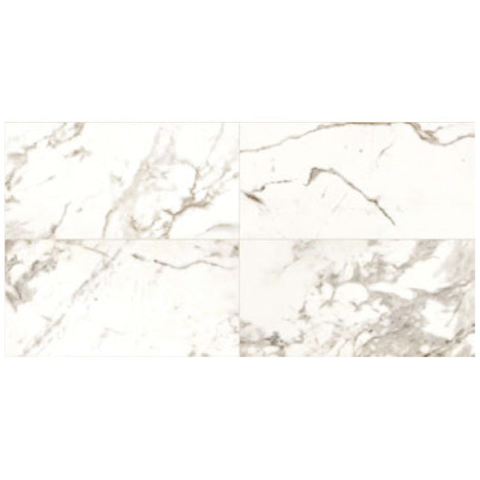 Daltile Marble Attache 12 in. x 24 in. Colorbody Porcelain Tile - Satin Calacatta MA87