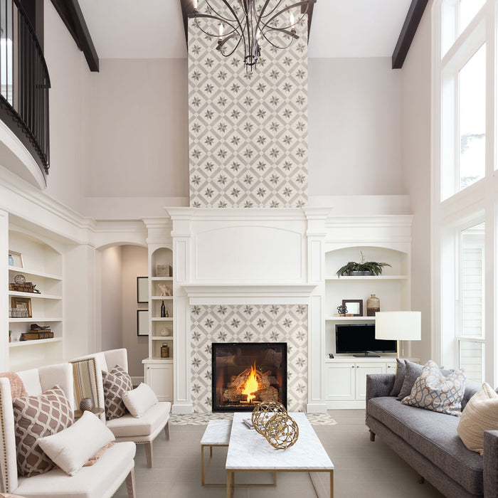 Daltile Memoir - 12 in. x 12 in. Glazed Ceramic Tile - Petal Grey