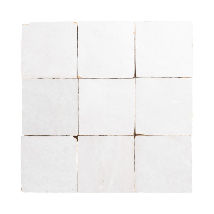 Lungarno - Zellige Bespoke - 4" x 4" Glossy Terracotta Tile - Desert Pearl