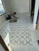 MM Tile and Stone - Dolomite, Bardiglio & Mother of Pearl Marble Polished Waterjet Mosaic Installed