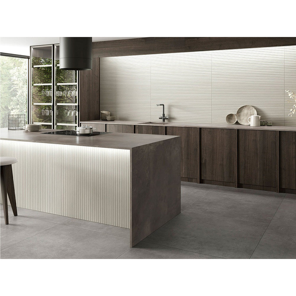 Durstone - Osaka Collection - 24 in. x 48 in. Wall Tile - White Installed