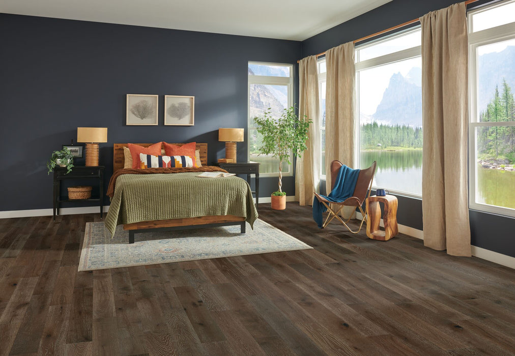 Hartco - Dutton Pass Engineered Hardwood - Dark Brown Room Scene