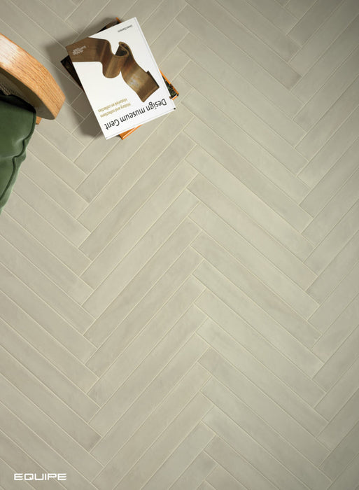 Equipe - Corsica Collection - 2 in. x 16 in. Tile - Agave floor installation